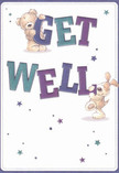 Radiating warmth from every brushstroke, this delightful get well card celebrates optimism and comfort in a way that feels uniquely at home in Elmers End. Two sweet companions-a teddy bear with a gentle smile and a puppy brimming with playful energy-appear to leap from the card as they supportively cradle and balance oversized, colour-rich letters spelling 'Get Well.' Shades of indigo and teal flow vibrantly against a creamy white backdrop, mirroring the rejuvenating feel of a fresh morning in South Norwood Country Park. Starlike flecks in blues and purples add a whimsical layer of hope, twinkling just as the first daffodils do at springtime in local gardens. The illustrated fur glows with inviting softness, almost tangible, providing a sense of cozy reassurance. This card offers more than a message-it conveys an embrace of comfort and heartfelt kindness, making it a perfect companion to a restorative bouquet delivered lovingly in the Elmers End area.